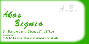 akos bignio business card